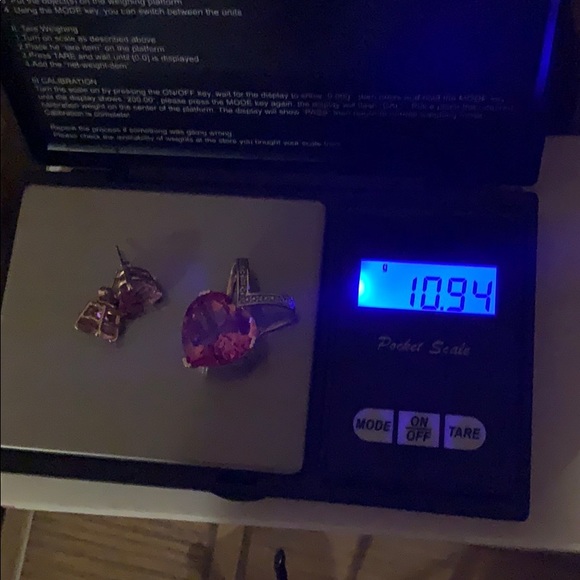 Estate 14k Pink Topaz Pendant and stud earring set VINTAGE,JUST Shy of 11grams! - Picture 8 of 8